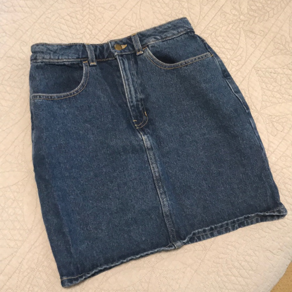 American Apparel Midi Jean Skirt
